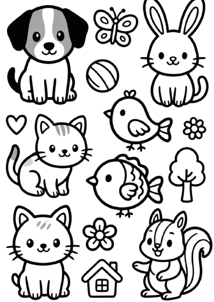 🖍️Animal Coloring Pages Pack – 30 Printable Pages🎨